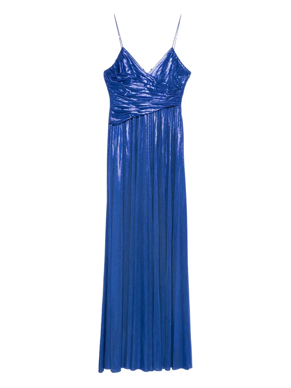 Retroféte Metallic-effect Maxi Dress In Blue
