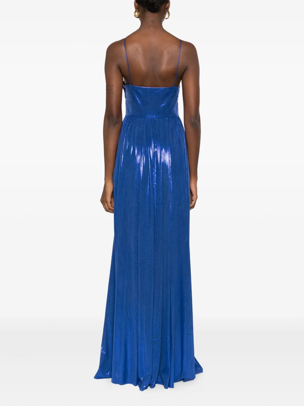 Retroféte Metallic-effect Maxi Dress In Blue