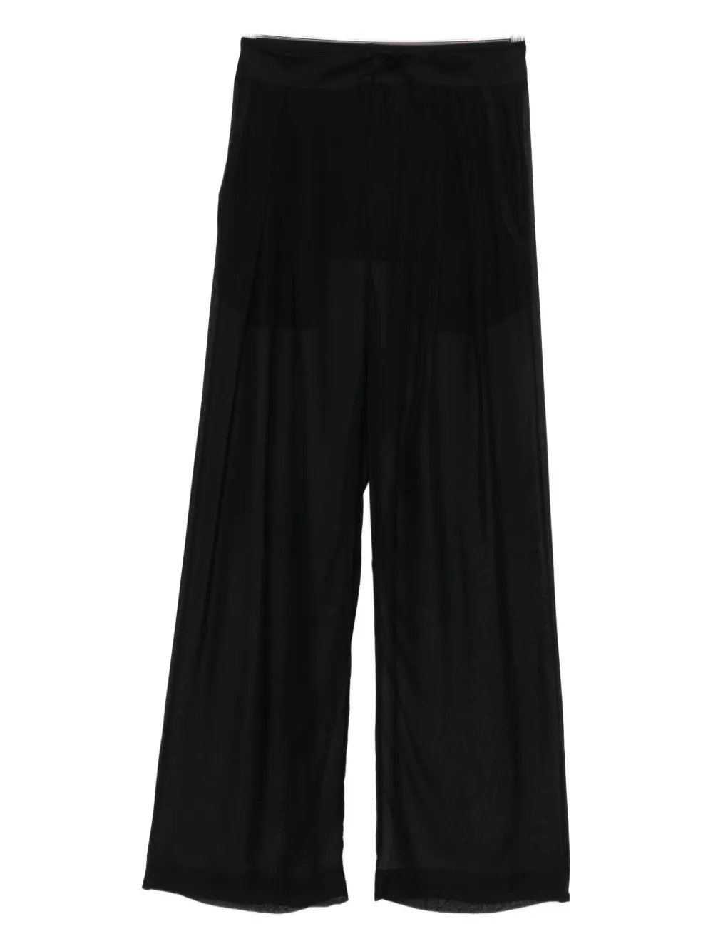 Danamè Semi-sheer Trousers In Black