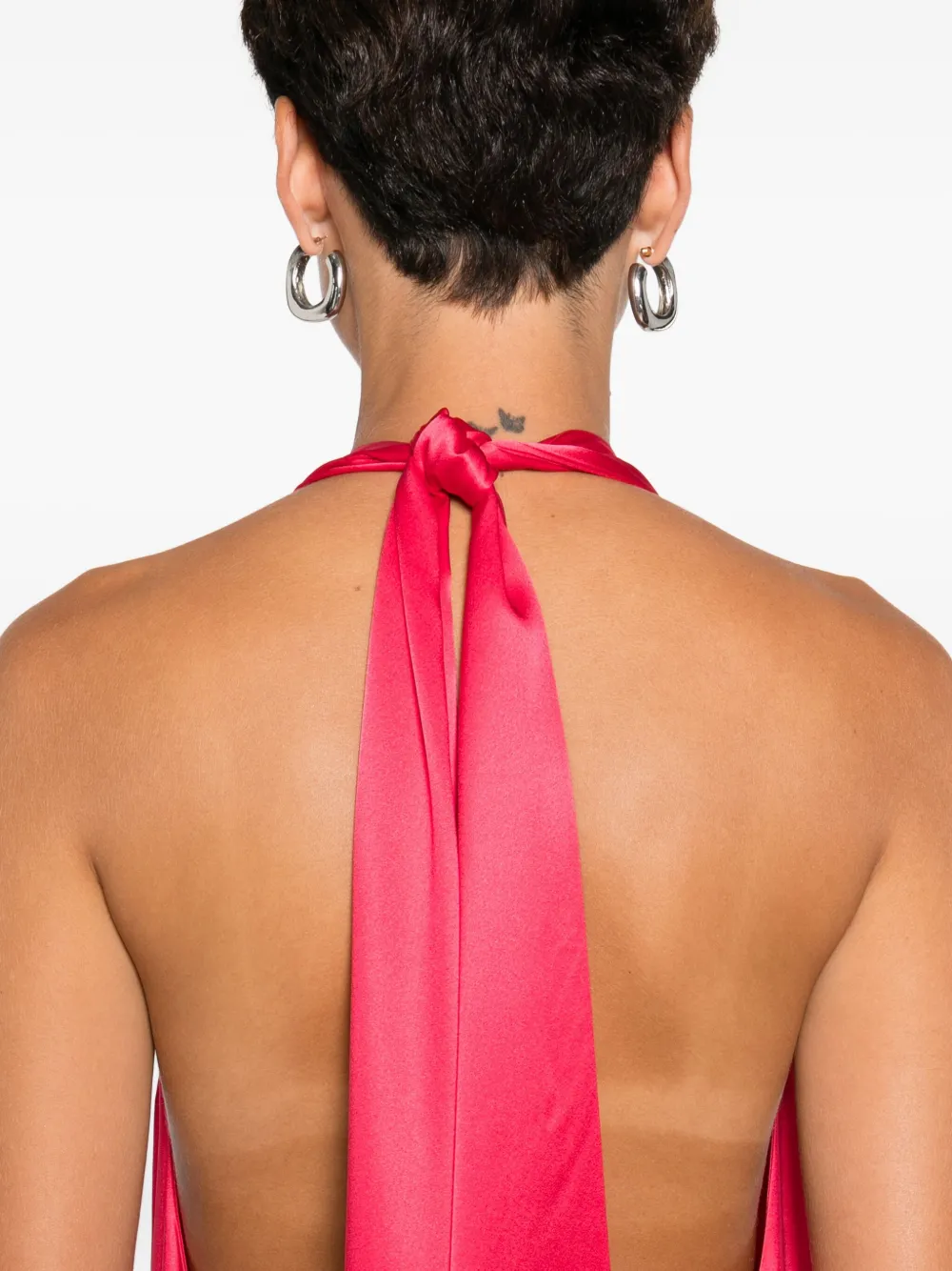 Danamé Jurk met halternek enruches Roze