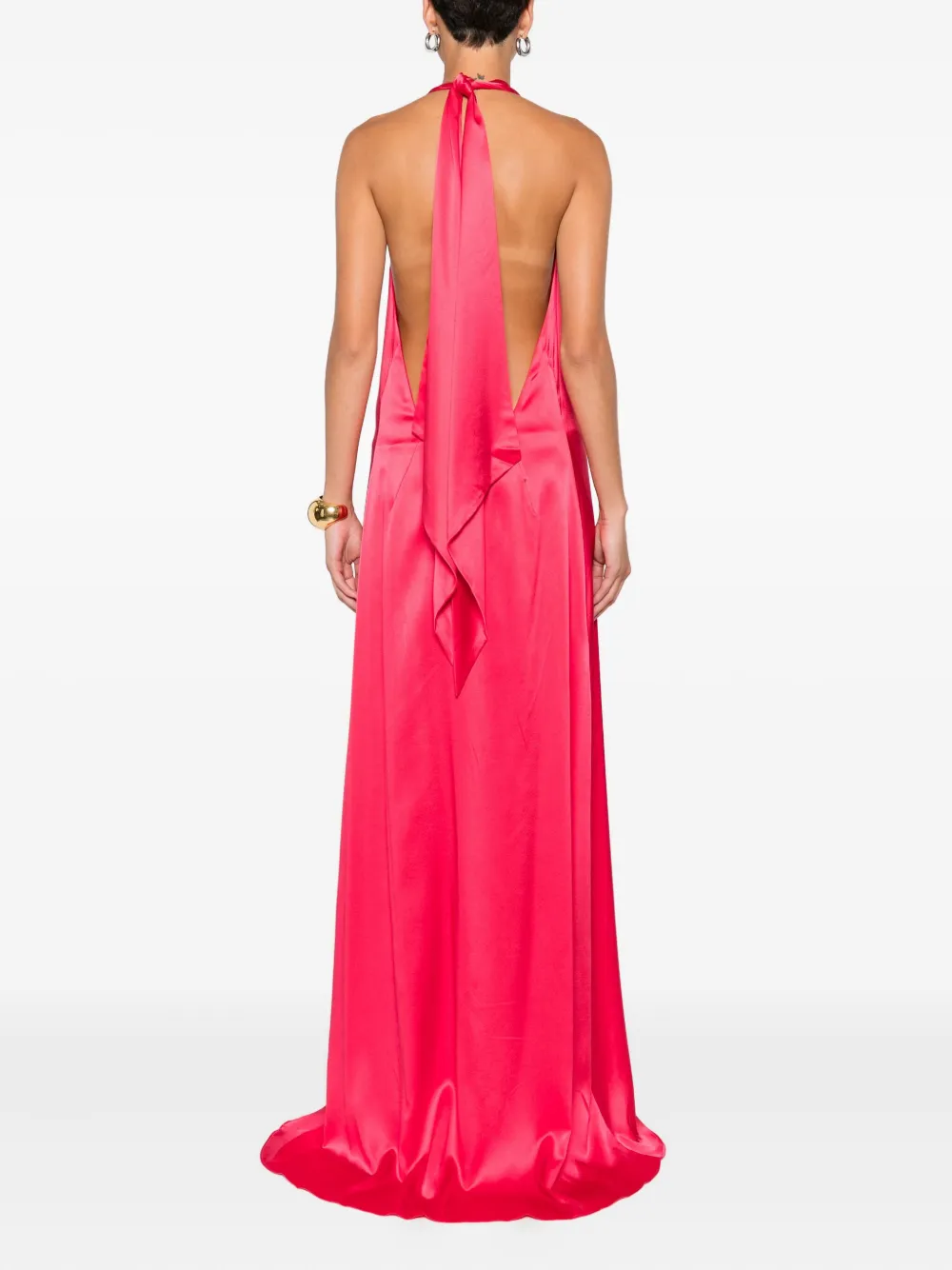 Danamé Jurk met halternek enruches Roze