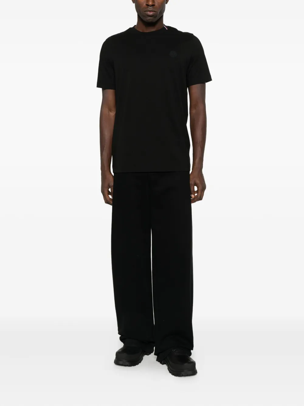 Moncler stripe-detail short-sleeve T-shirt - Zwart