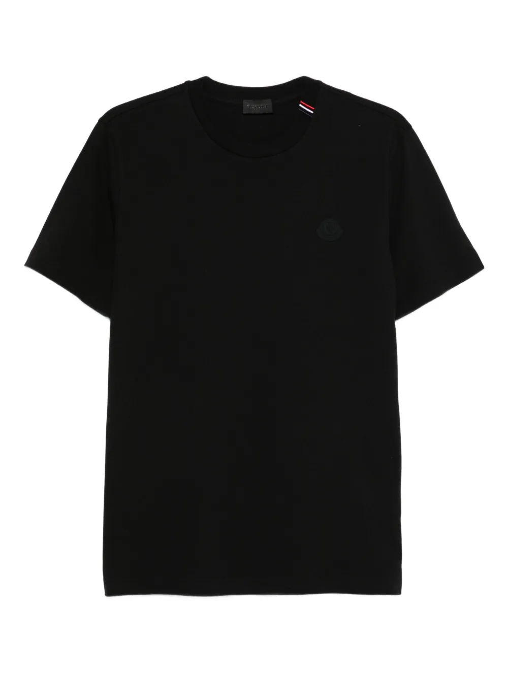 Moncler ストライプディテール Tシャツ - ブラック Moncler ストライプディテール Tシャツ - ブラック