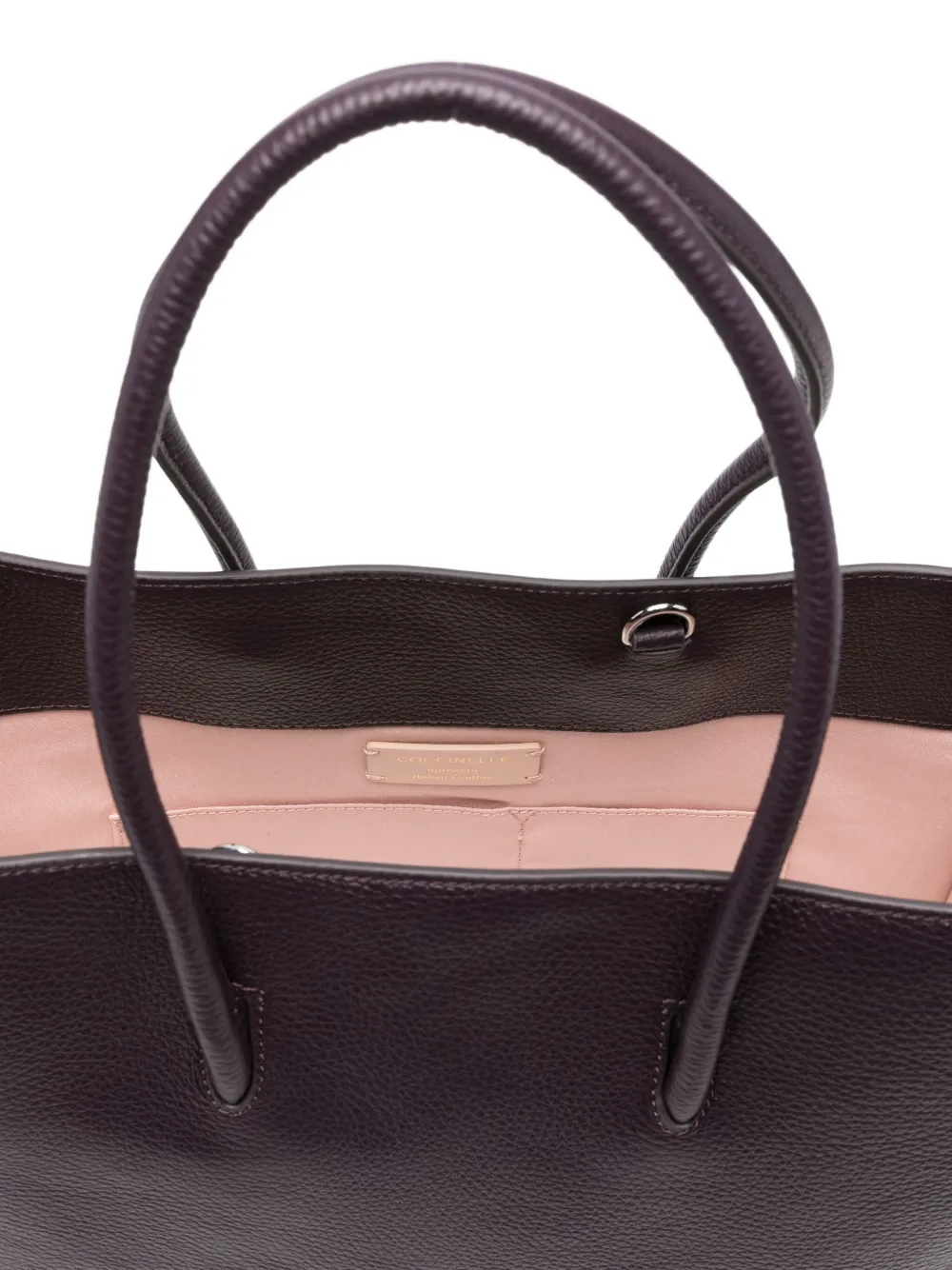 Coccinelle Large Myrtha Embossed-logo Tote Bag In Brown