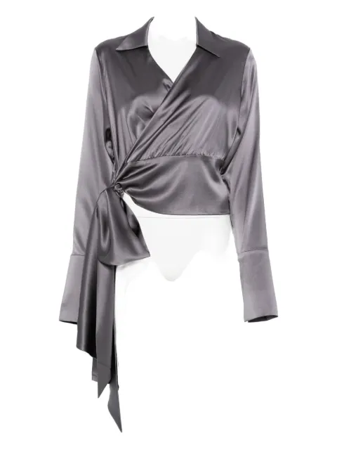Danamé satin wrap blouse