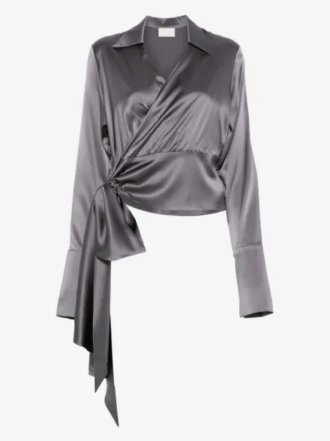 Danamé blusa cruzada de satén