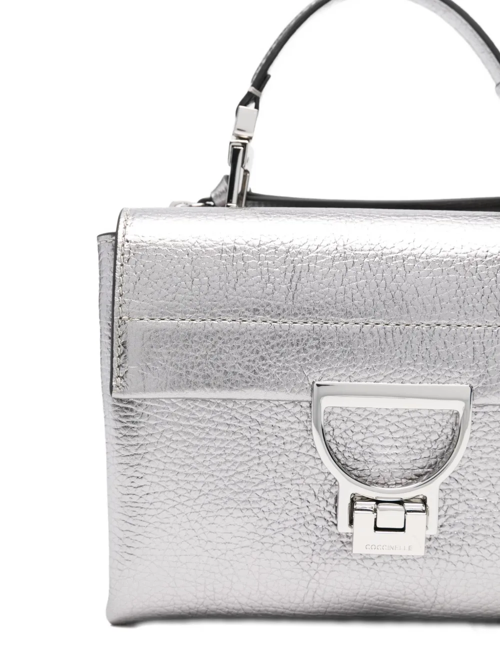 Coccinelle Arlettis Metallic-effect Shoulder Bag In Gray
