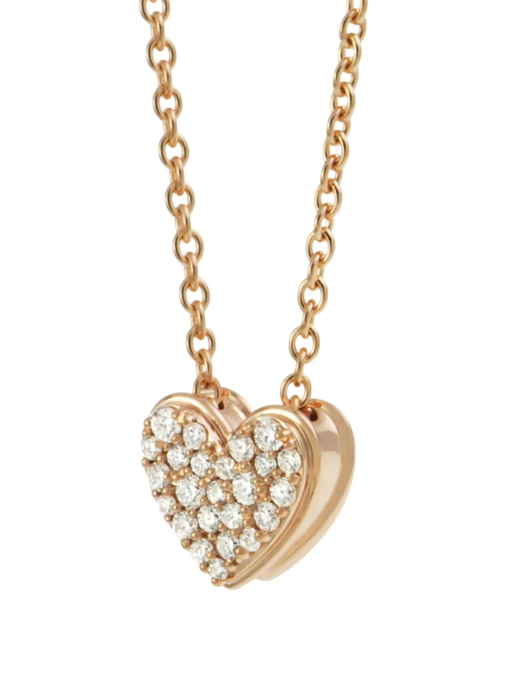 ALINKA 18K rose gold diamond Caviar Heart necklace | Pink | Image 1