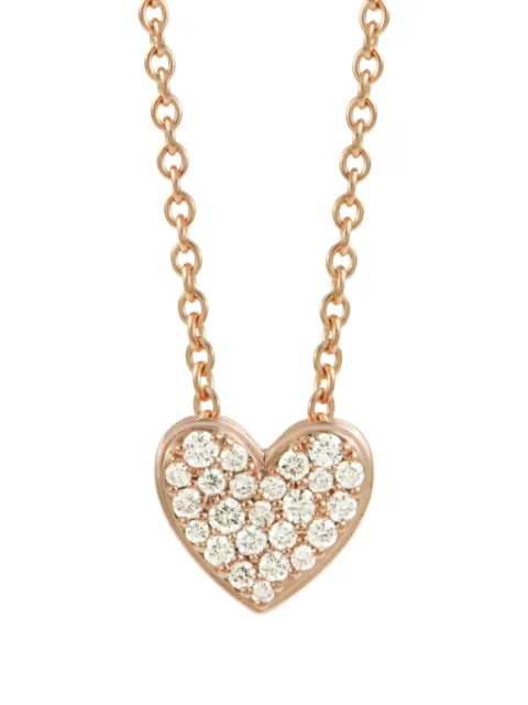 ALINKA 18K rose gold diamond Caviar Heart necklace