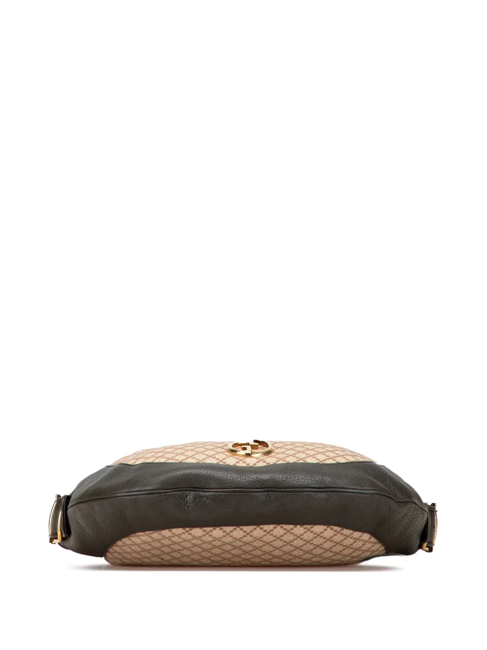 Pre-owned Gucci 2000-2015 Diamante Canvas 1973 Hobo Bag In Brown