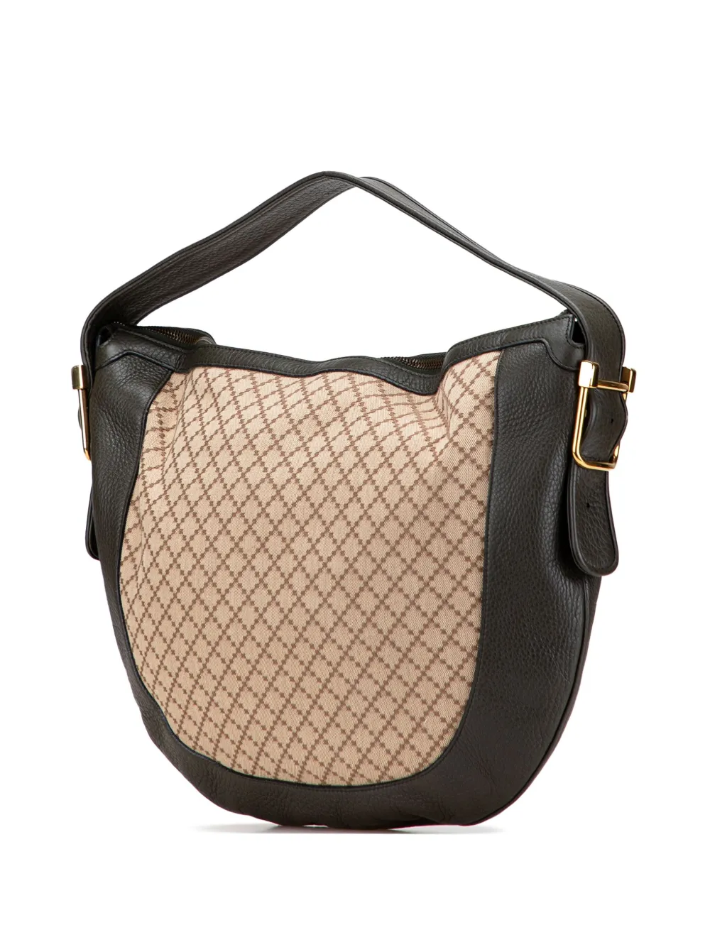 Pre-owned Gucci 2000-2015 Diamante Canvas 1973 Hobo Bag In Brown