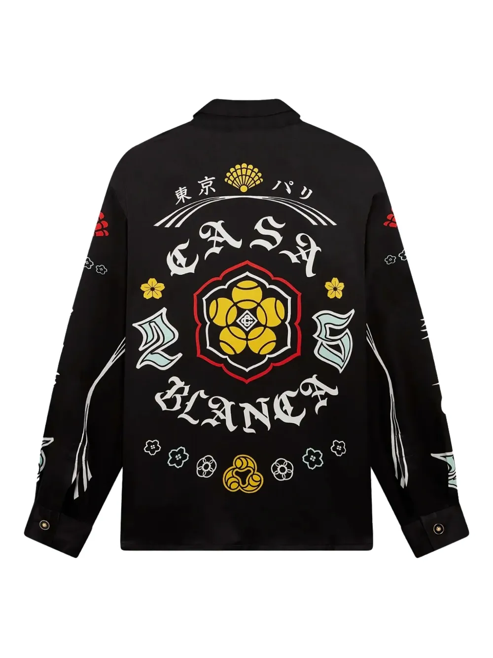 CASABLANCA 2023SS シルクニットシャツ (M) 美品​ Casablanca Cuban Collar Maison D'Ete Long Sleeve Shirt
