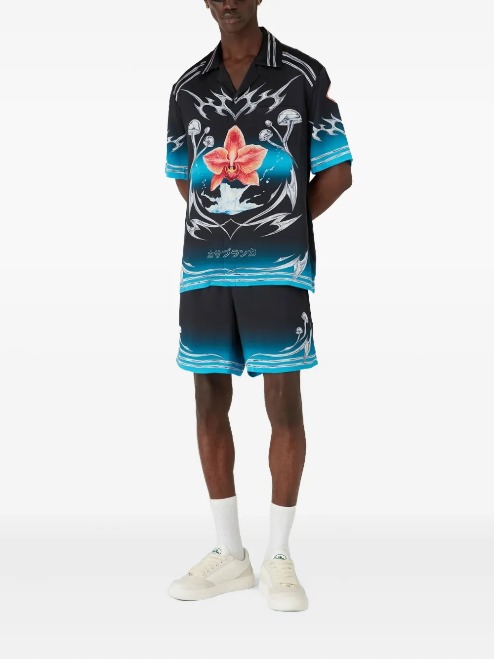 Casablanca Blades silk shirt - Zwart