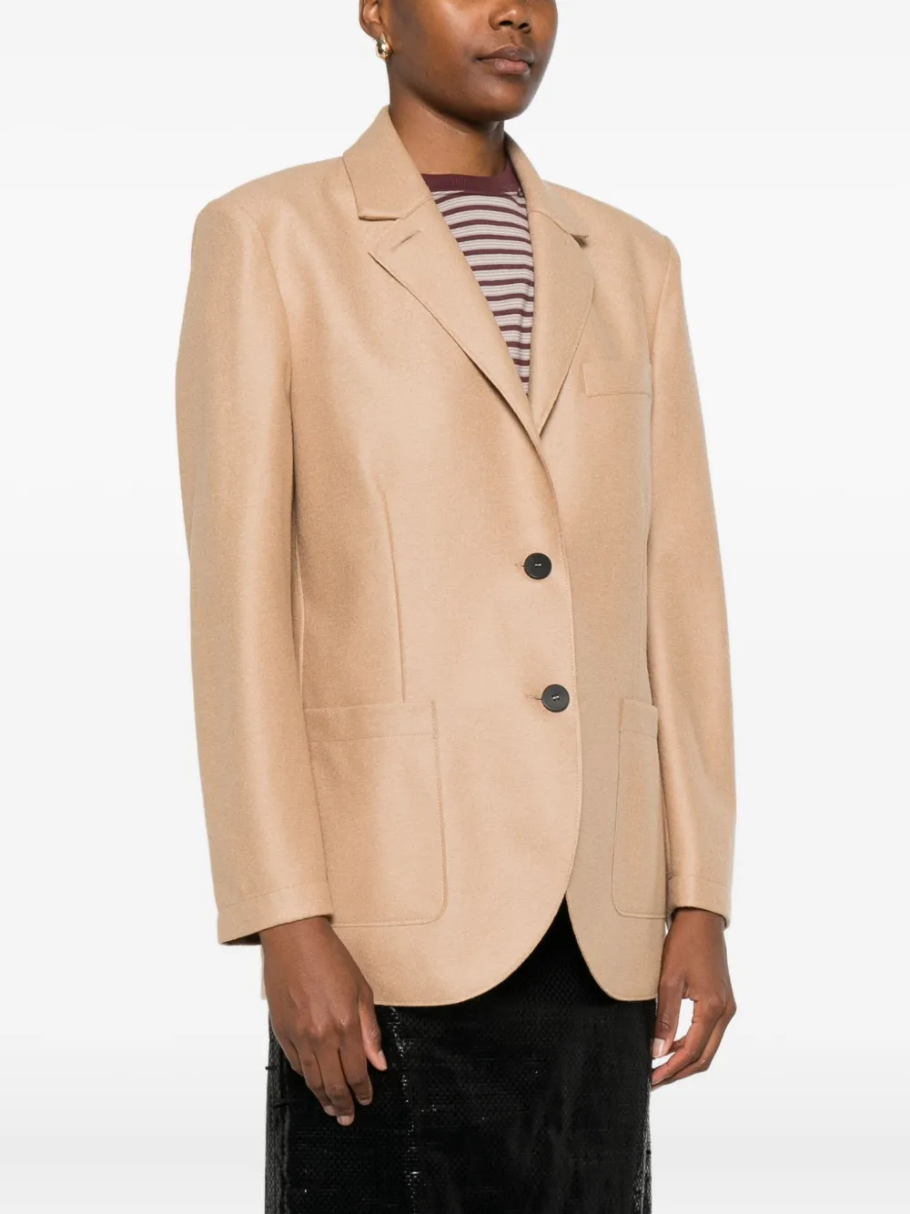 Harris Wharf London Patch-pocket Buttoned Blazer In Brown