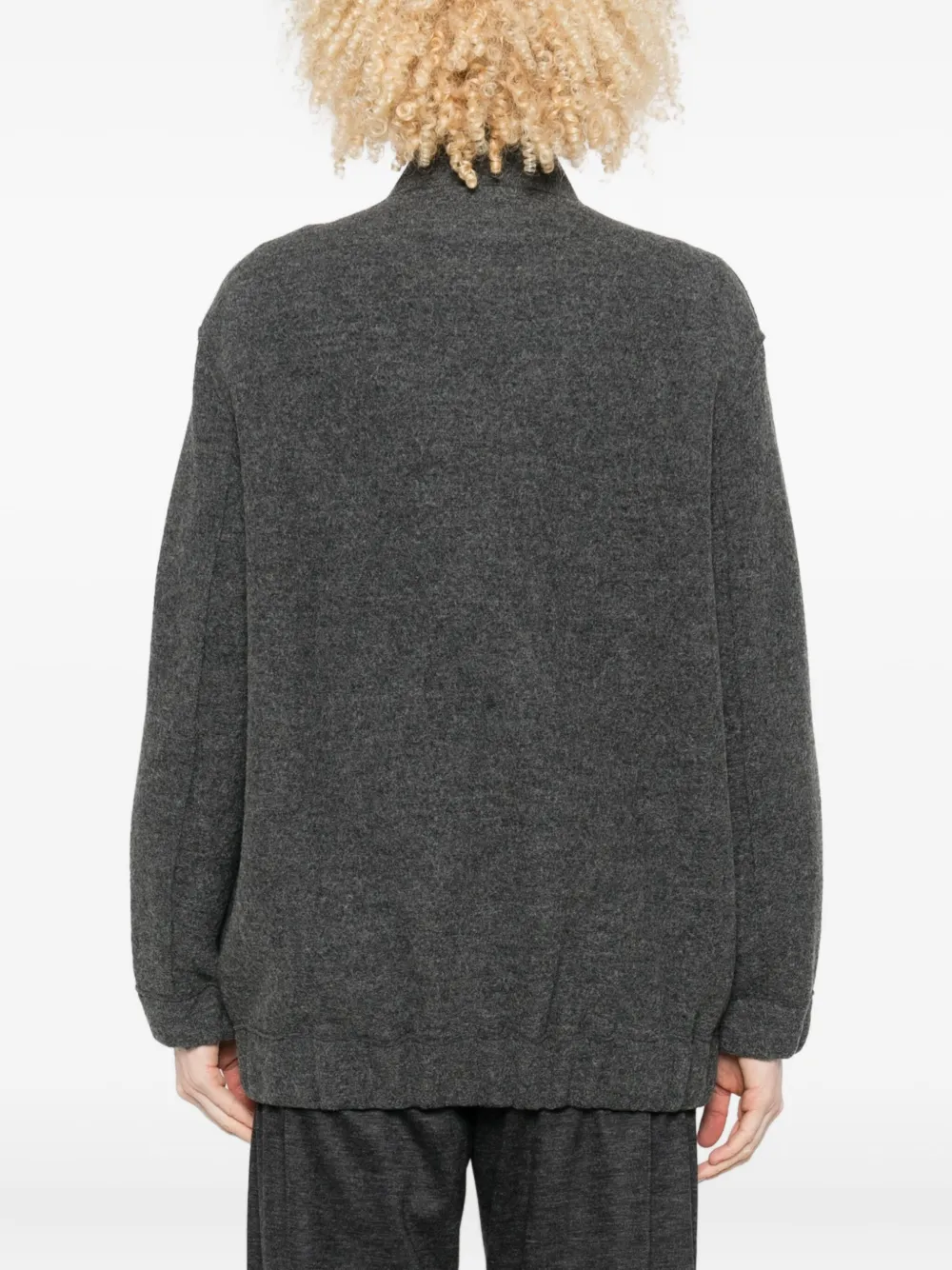 Harris Wharf London Zip-front Bomber Jacket In Gray