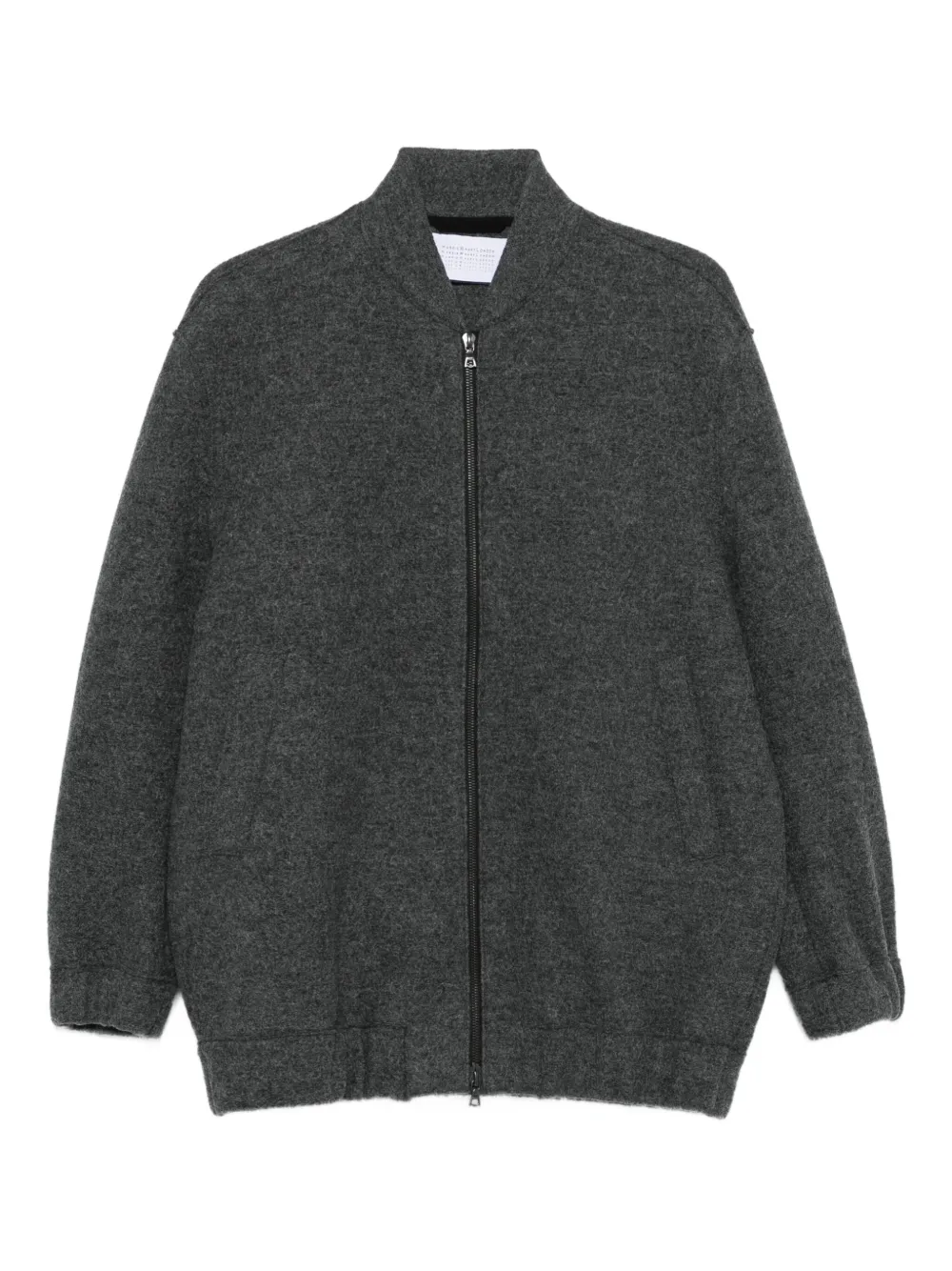 Harris Wharf London zip-front bomber jacket | Grey | Image 1