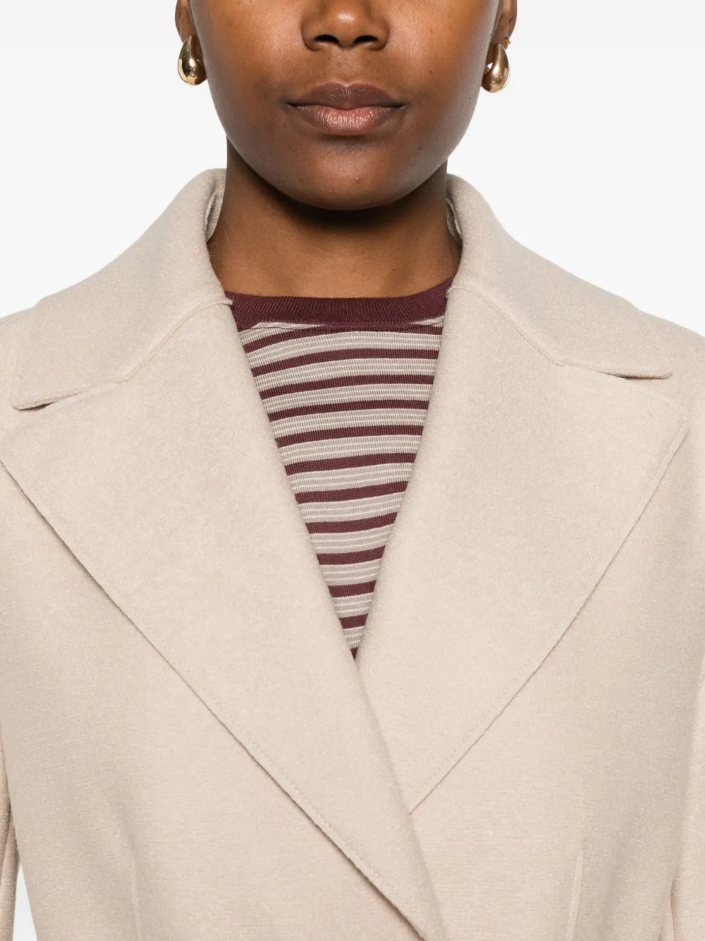 Harris Wharf London Belted Notched-lapels Coat In Gray