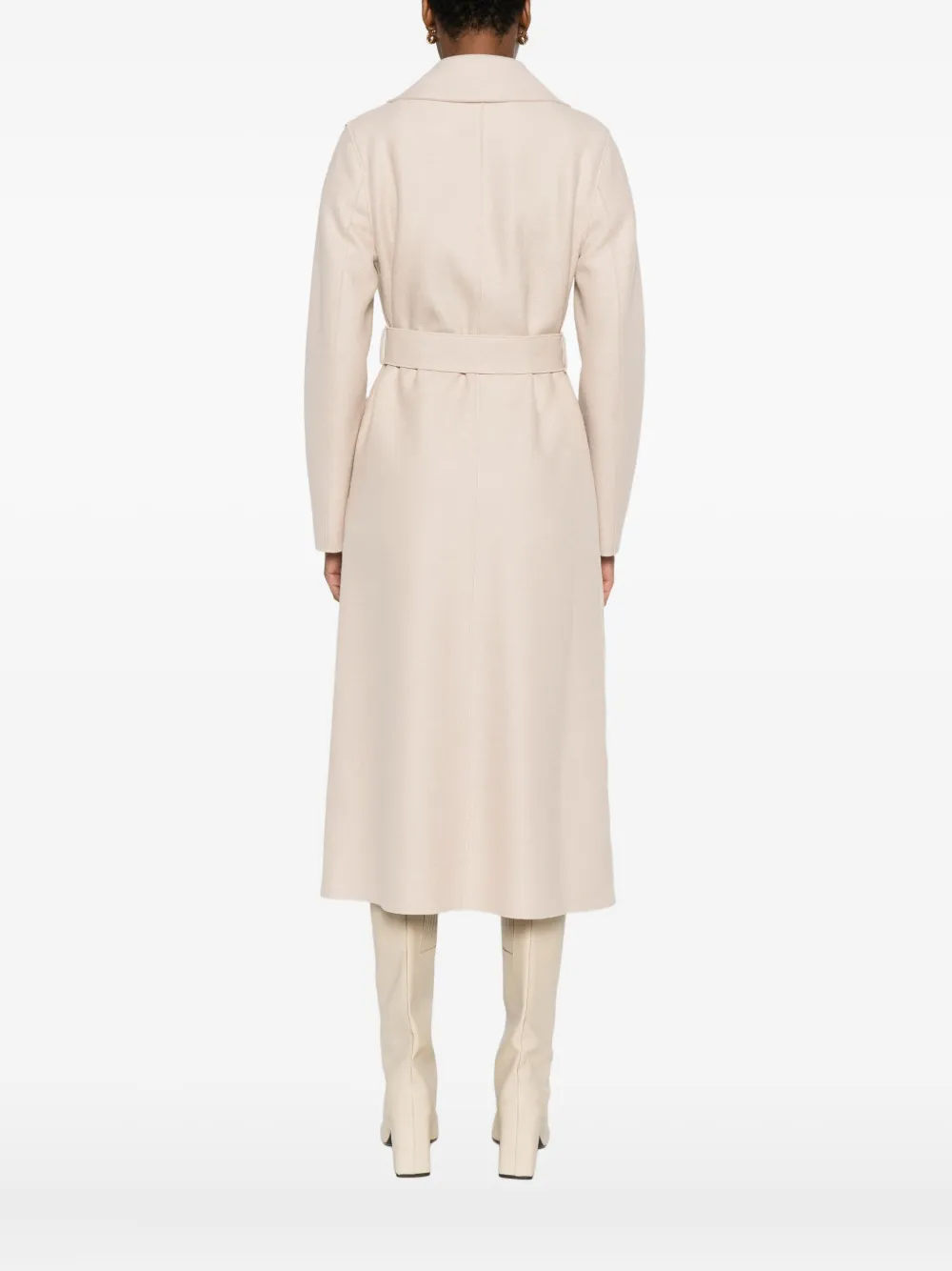 Harris Wharf London Belted Notched-lapels Coat In Gray