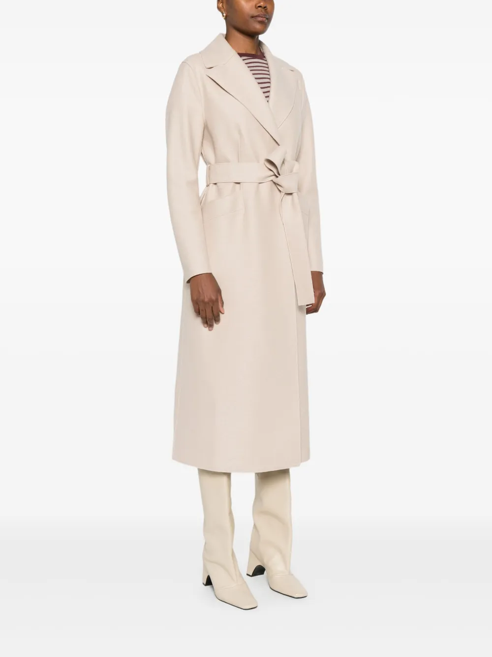 Harris Wharf London Mantel met ceintuur Beige