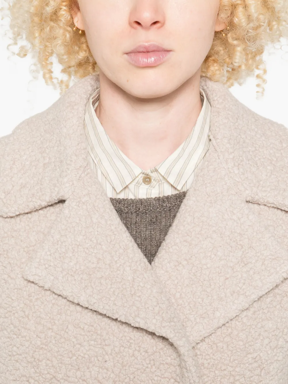 Harris Wharf London Bouclé jas Beige