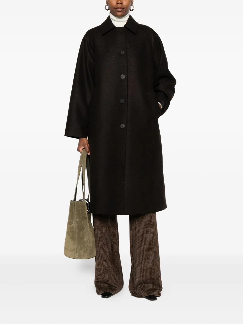 Harris Wharf London Balmacaan button-front raglan-sleeve coat | Single Breasted Coats | Image 2