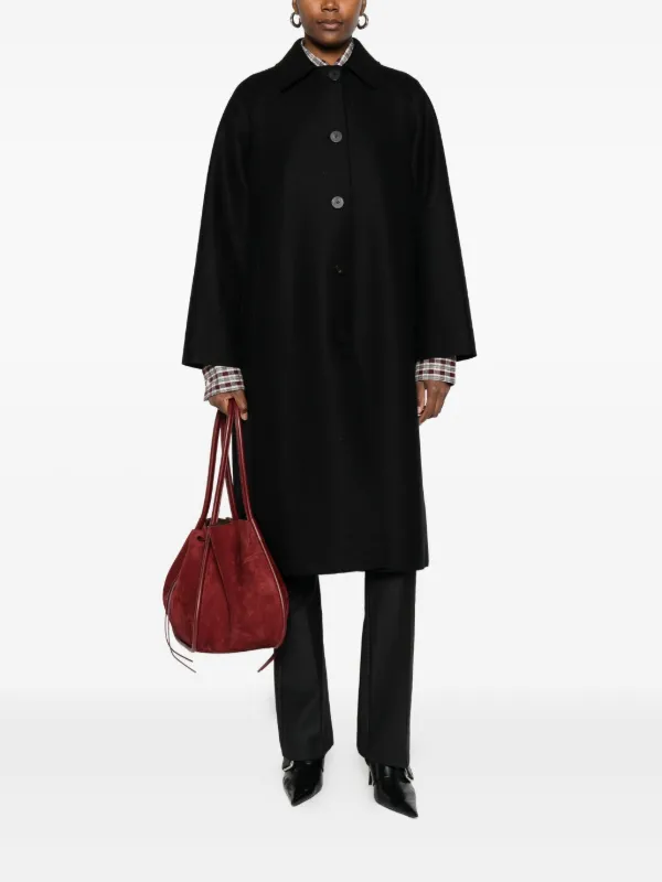 Harris Wharf London Balmacaan raglan-sleeve Button Coat | Black