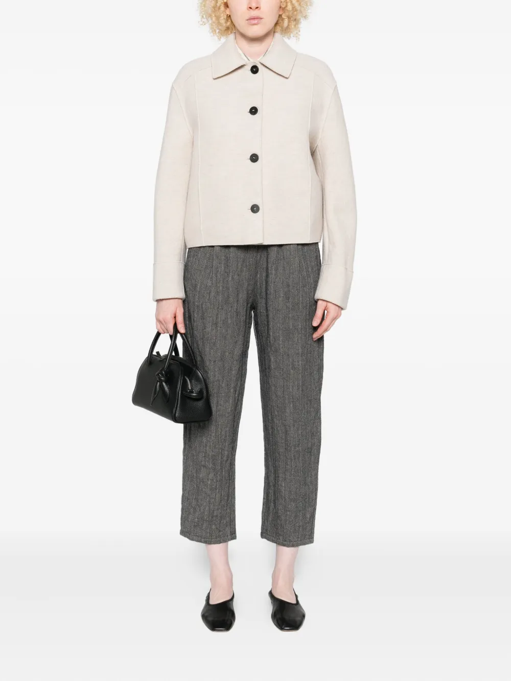Harris Wharf London button-front cropped jacket | Cropped Jackets | Image 2