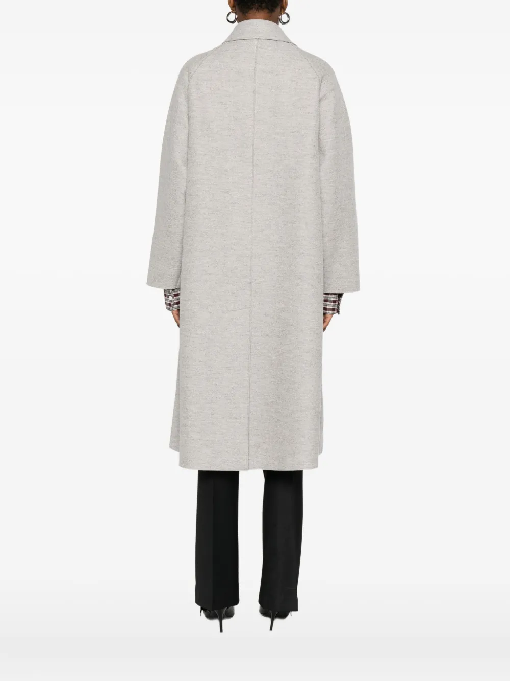 Harris Wharf London Balmacaan Raglan-sleeve Button Coat In Gray