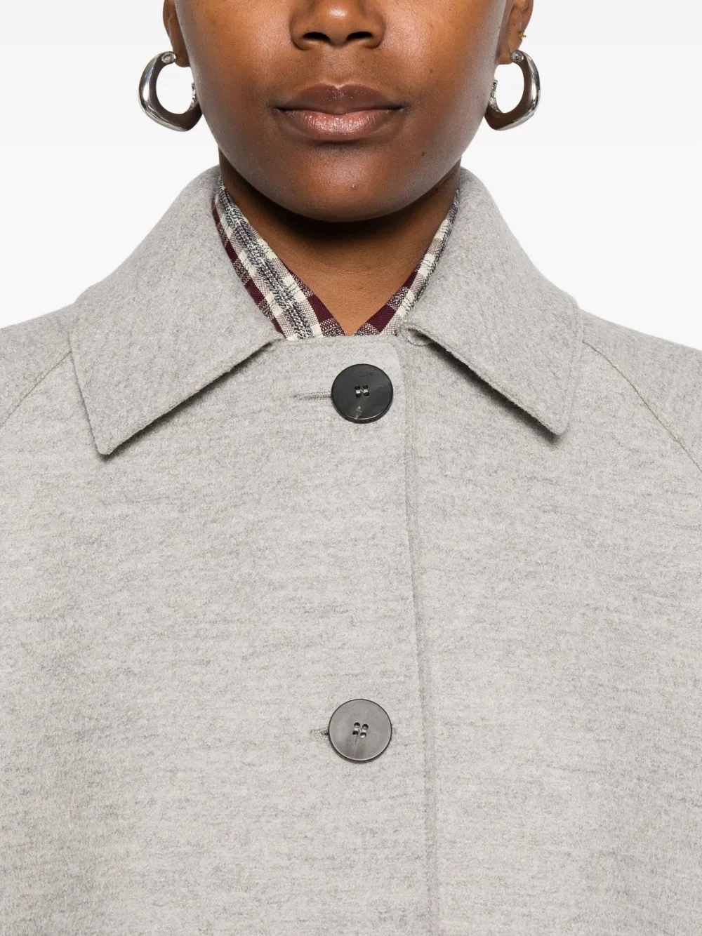 Harris Wharf London Balmacaan Raglan-sleeve Button Coat In Gray