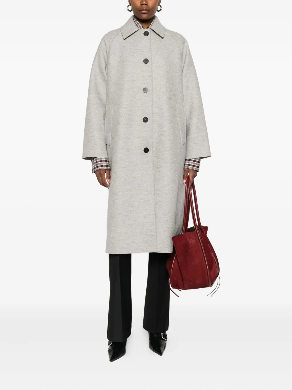 Harris Wharf London Balmacaan raglan-sleeve button coat | Single Breasted Coats | Image 2