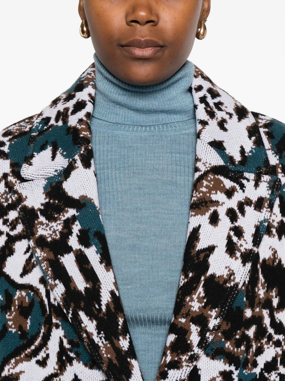 Missoni Jas met knopen en animalierpatroon Wit