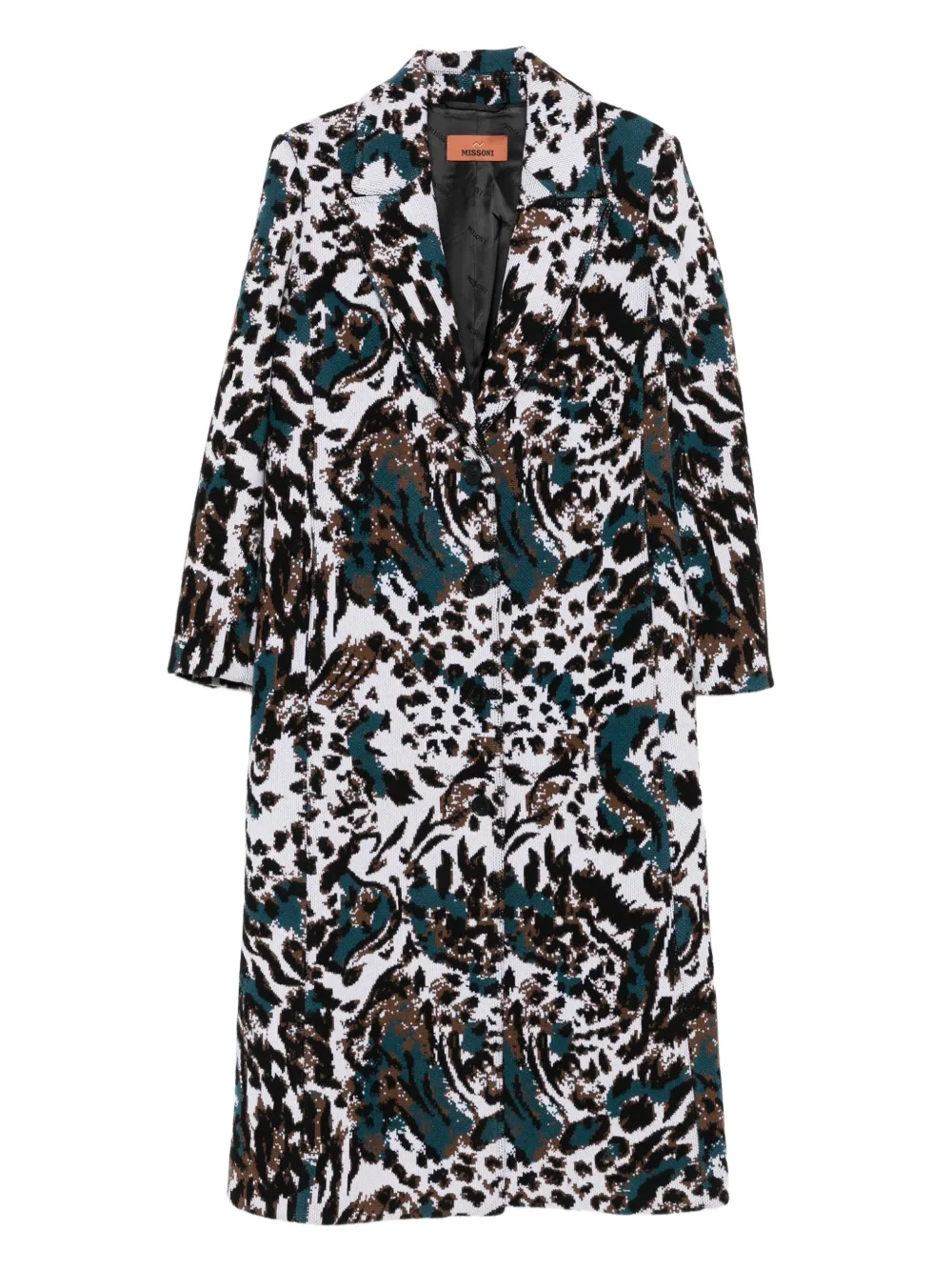 Missoni animalier-pattern button coat | White | Image 1