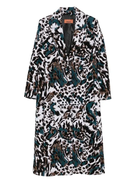 Missoni animalier-pattern button coat