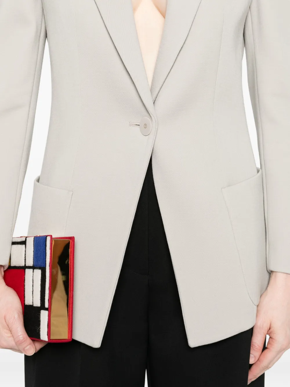 Giorgio Armani Single-button Patch-pocket Blazer In White