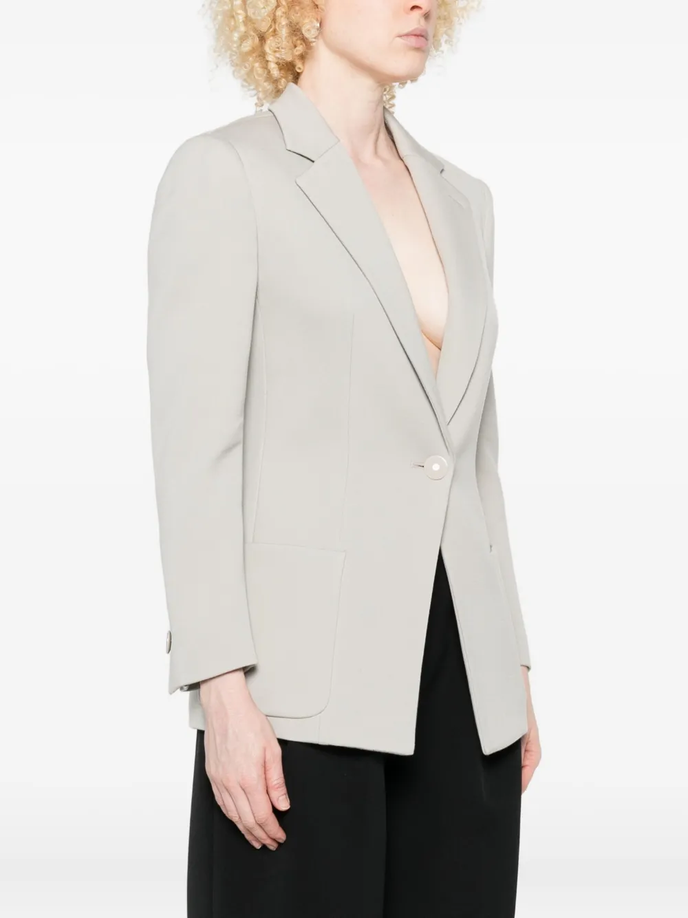 Giorgio Armani Single-button Patch-pocket Blazer In White