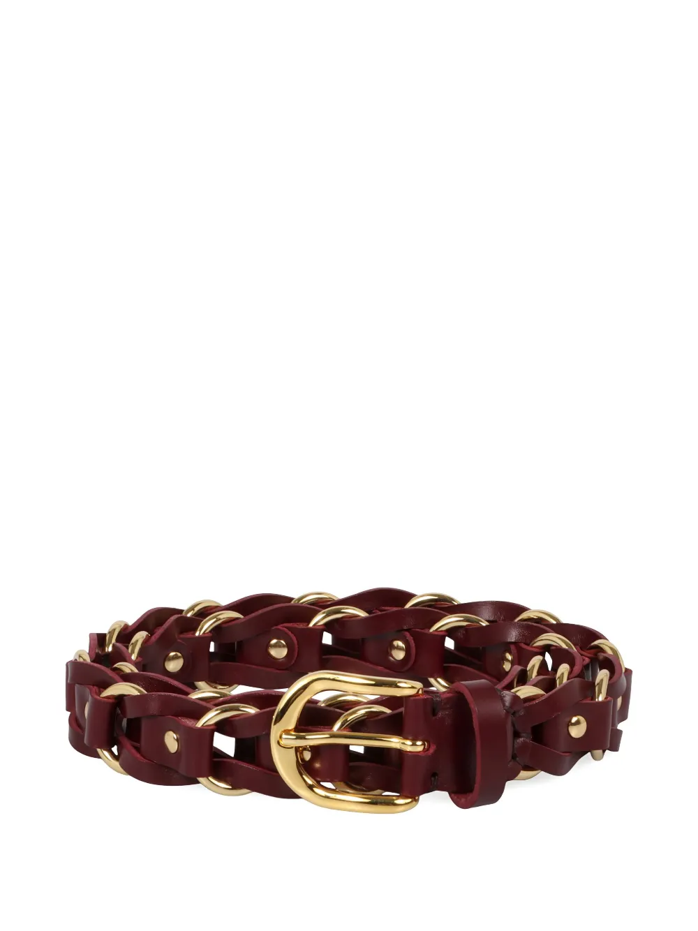 ISABEL MARANT braided-leather chain belt - レッド ISABEL MARANT braided-leather chain belt - レッド
