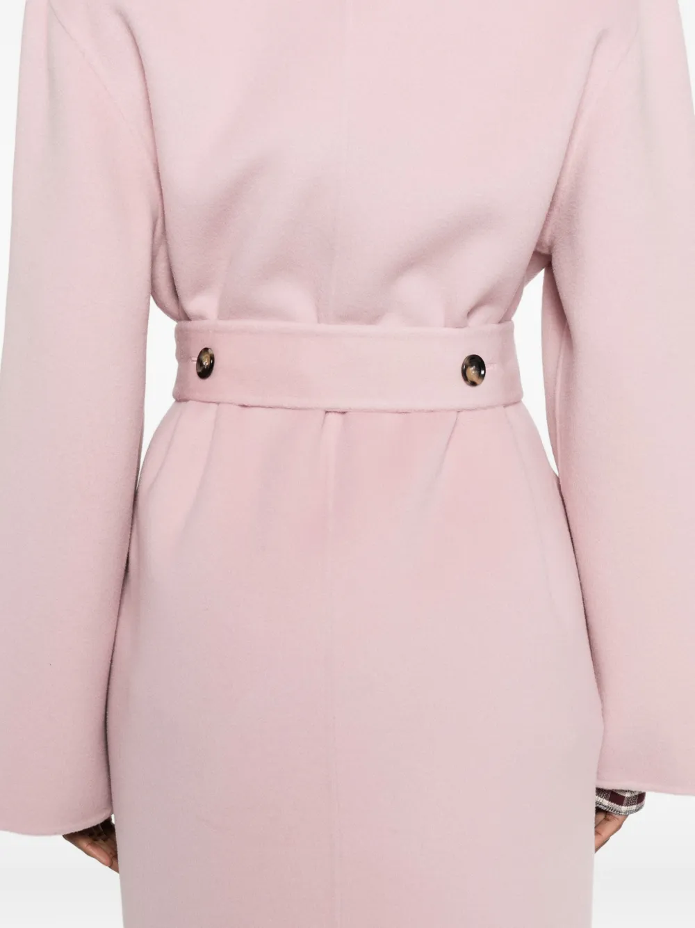 Alberta Ferretti Belted Lapels Coat In Pink