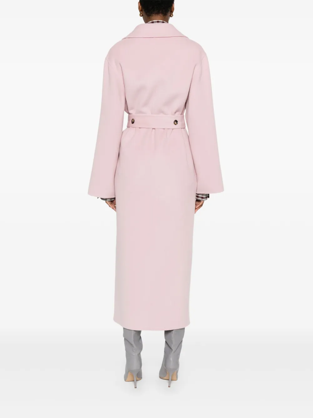 Alberta Ferretti Jas met revers en ceintuur Roze