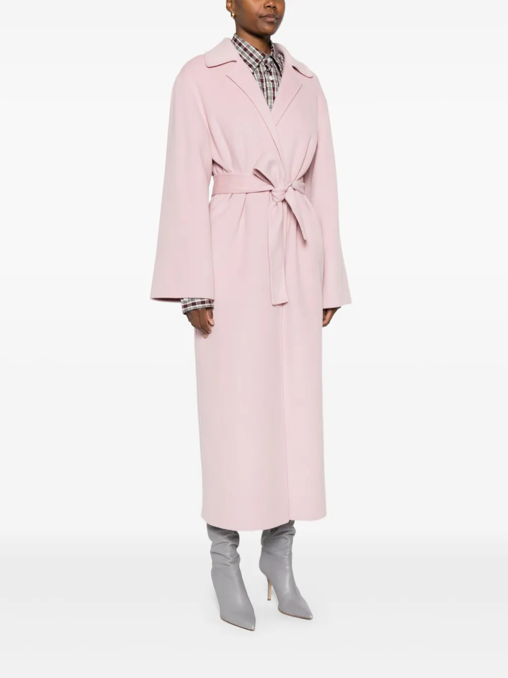 Alberta Ferretti Jas met revers en ceintuur Roze