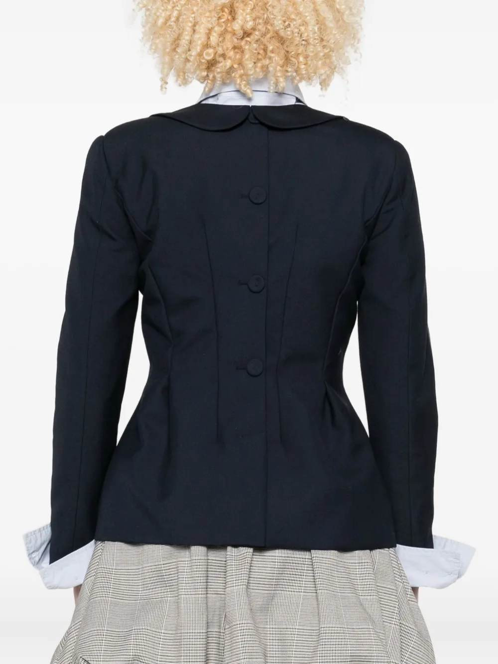 Vivetta Button-front Panelled Jacket In Gray