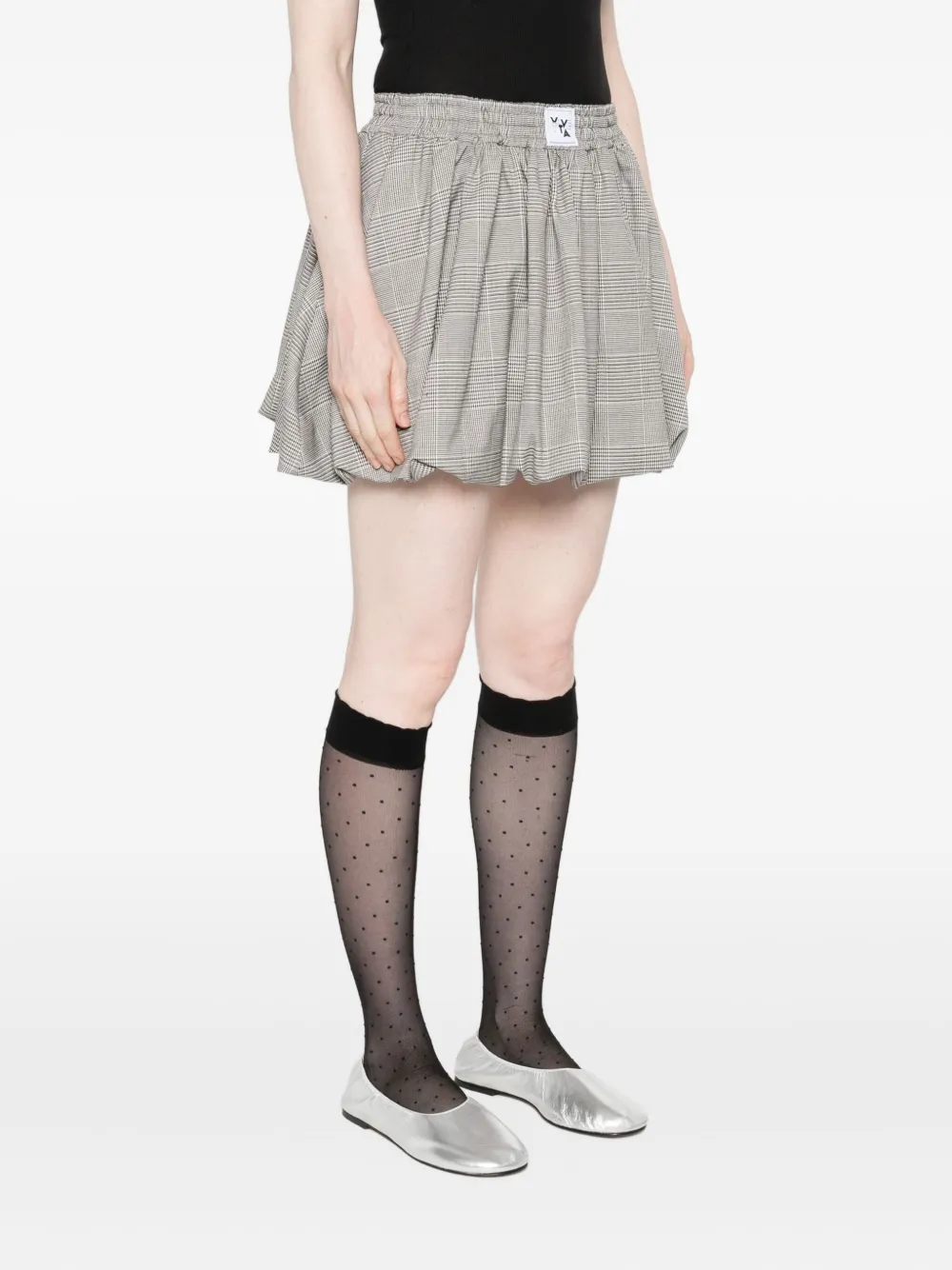 Vivetta Balloon-hem Mini Skirt In Gray