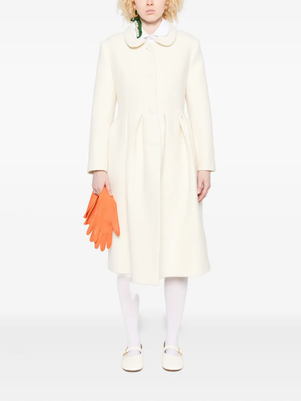 Vivetta pearl-embellished collar shirt - Wit