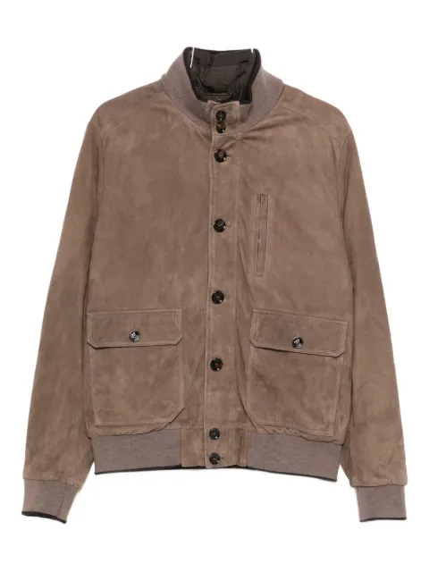 Moorer button-fastening flap-pocket jacket