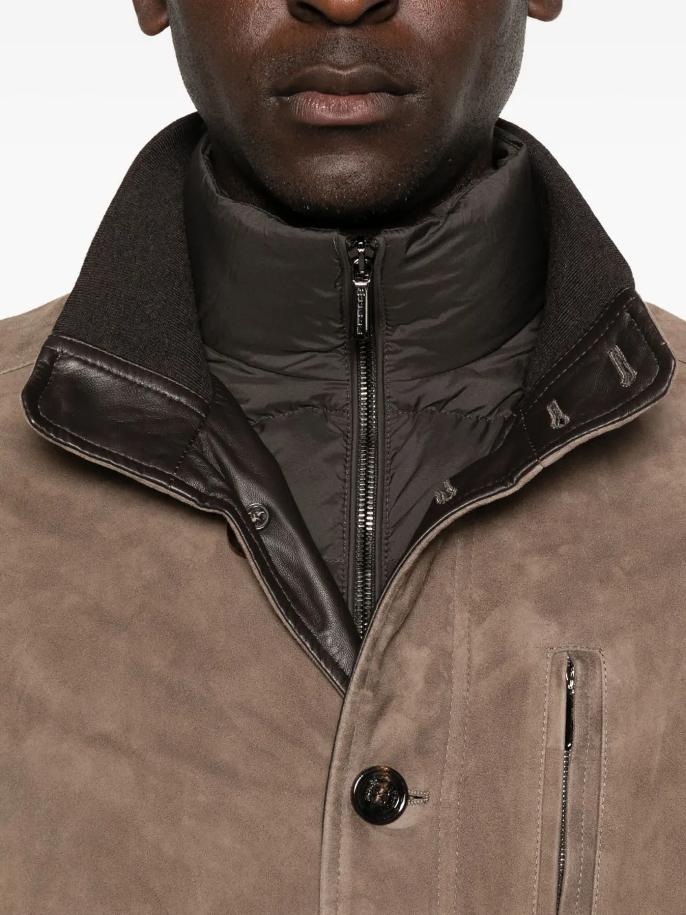 Moorer Button-fastening Flap-pocket Jacket In Brown