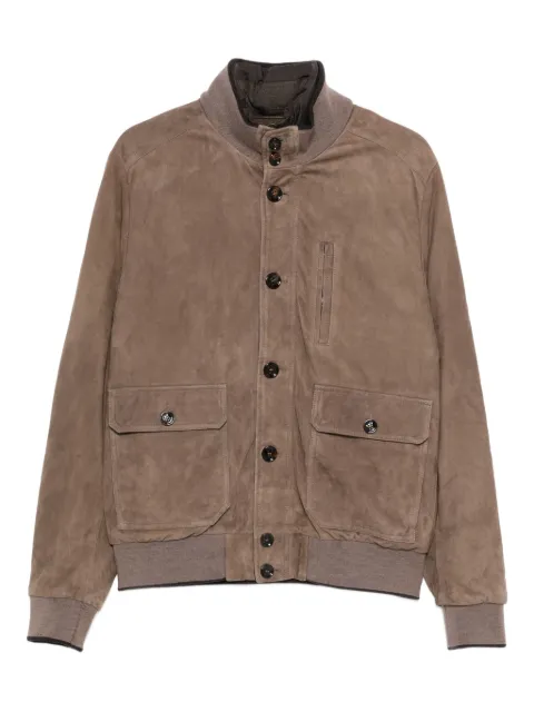 Moorer button-fastening flap-pocket jacket