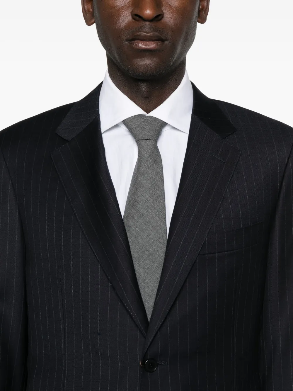 Canali Pinstripe Suit In Black
