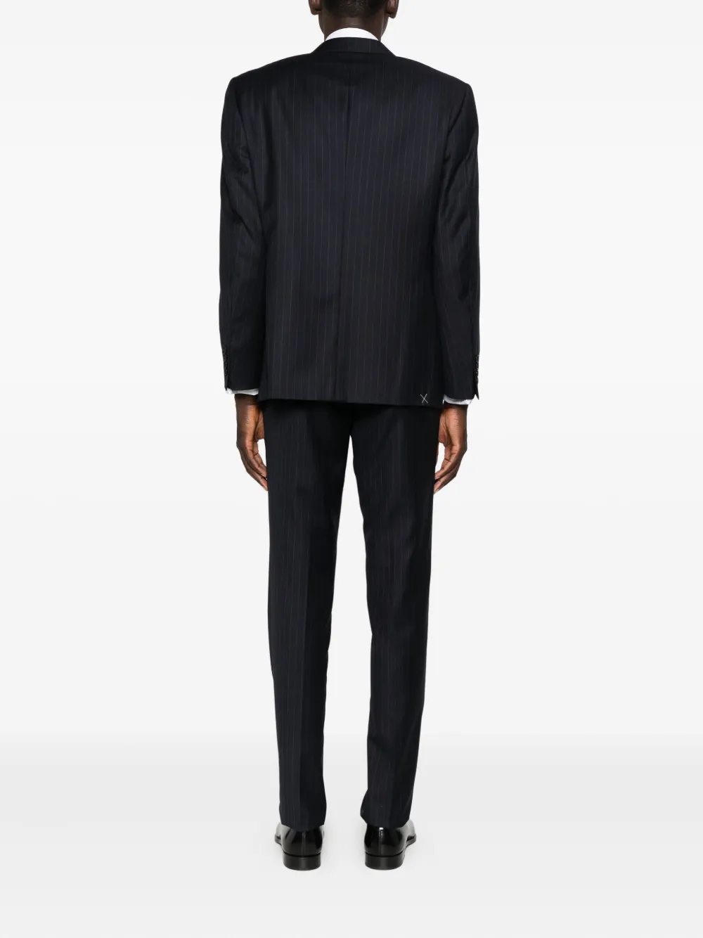Canali Pinstripe Suit In Black