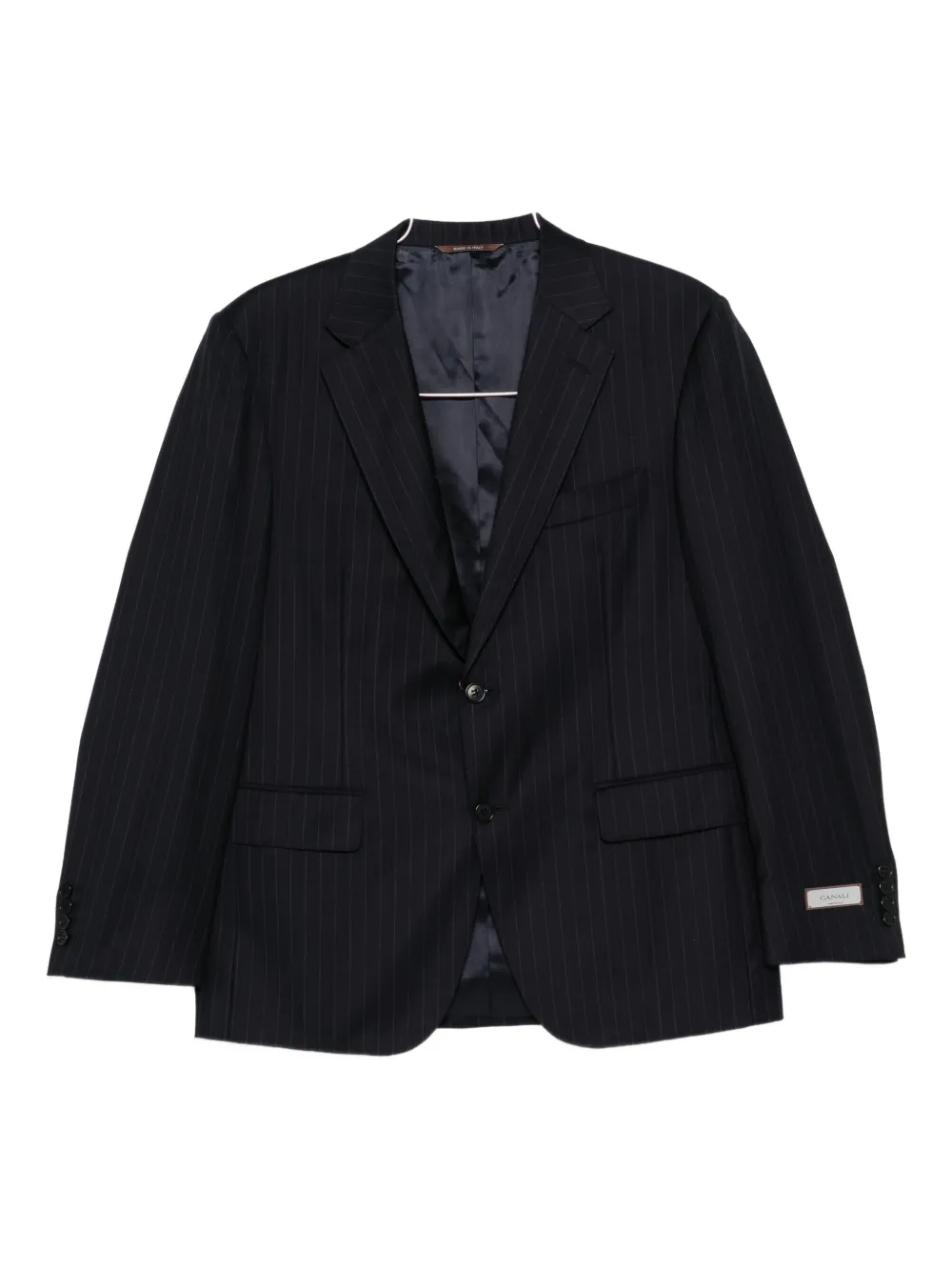Canali Pinstripe Suit In Black