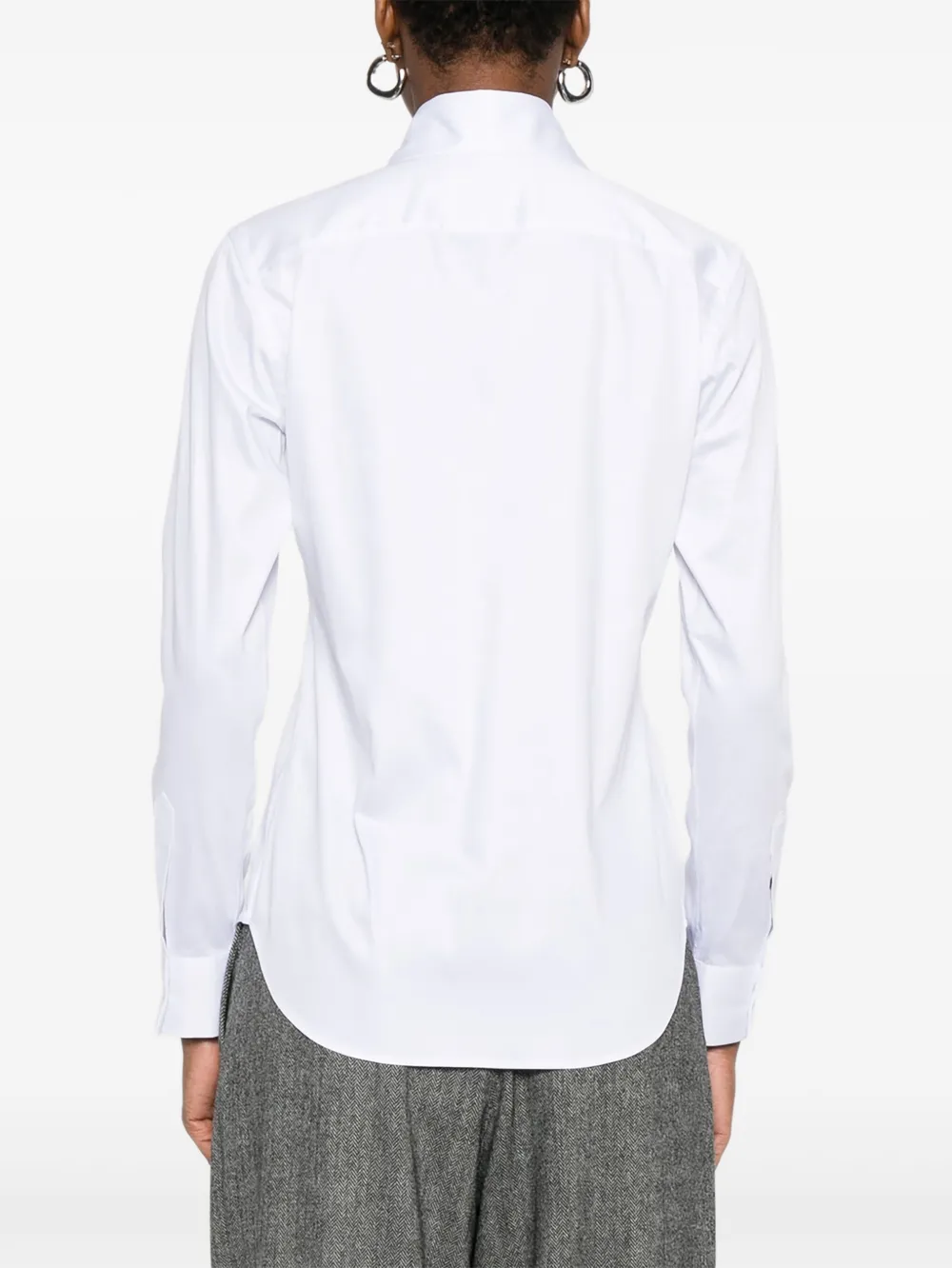 Mazzarelli Gea button-down blouse met lange mouwen Wit