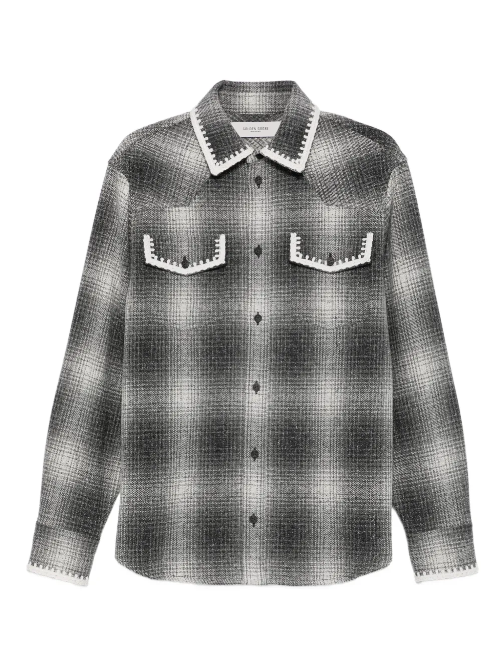 Golden Goose checked crochet-trimmed shirt jacket | Grey | Image 1